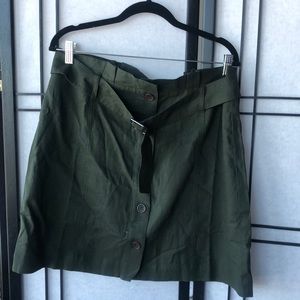 Belted button down A line skirt